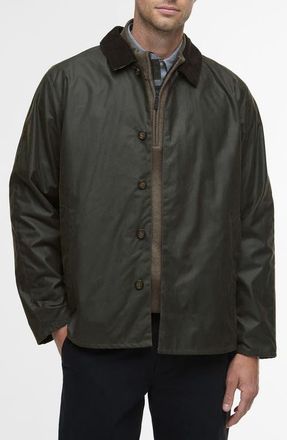 Barbour Lorden Waxed Mackintosh Jacket in Olive at Nordstrom, Size X-Large