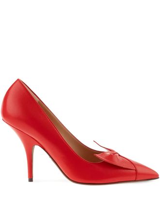 Ferragamo 70mm bow pointed-toe pumps - Red