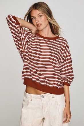 Pilcro Niki Cotton Bubble Sweatshirt
