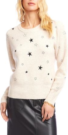 Karen Kane Embroidered Star Sweater in Oatmeal at Nordstrom, Size X-Large