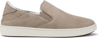 Olukai Womens Pehuea Cozy Slippers In Taupe Grey