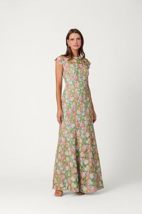 Shoshanna Midnight Georgica Garden Lace Raven Dress in Garden Multi at Nordstrom, Size 12