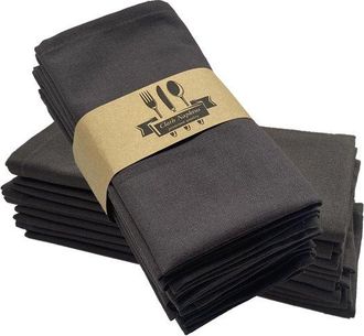 OEM Servilletas De Tela De Algod&oacute;n Y Lino - Reutilizables - Gris-negro