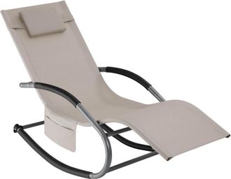 TecTake Tumbona de jard&iacute;n, ergon&oacute;mica, funci&oacute;n oscilante, beige