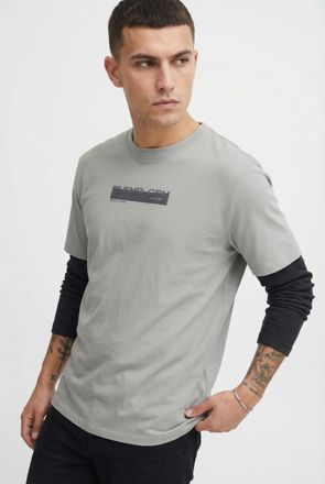 Blend T-Shirt BLEND BHKEMUEL BB LOGO S/S TEE, Herren, Gr. 4XL, griffin, Single Jersey, Obermaterial: 100% Baumwolle, bedruckt, regular fit normal, Rundhals,