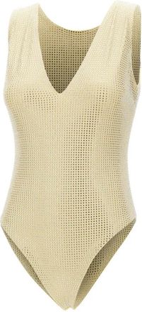 Twentyfourhaitch New Urano Bodysuit - Dames - Bodies - Geel - S - Leer - Tops