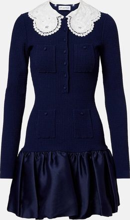 Self Portrait Waffle-knit minidress