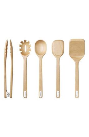 Caraway 5-Piece Birch Kitchen Utensil Set in Brown at Nordstrom