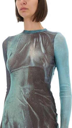 Jean Paul Gaultier Polyamide Mesh Dress - Blue