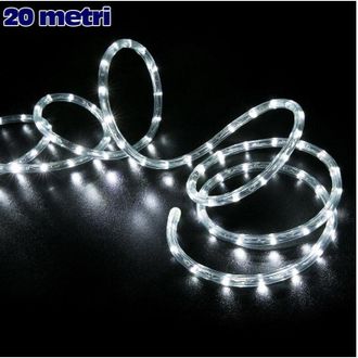 Trade Shop Trade Shop - Tubo Luminoso Natalio 20 Mt Led Bianco Controler 8 Funzioni X External