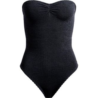 Hunza G Brooke Strapless One-Piece Swimsuit in Black at Nordstrom