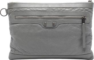 Balenciaga Pre-owned Balenciaga Lambskin Motocross Classic Clip M Clutch Unisex EPUVP50AAPI6LMCS