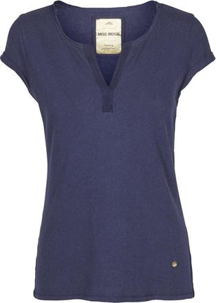Mos Mosh Navy Troy Tee 117440 - Must-Have voor Vrouwen - Dames - T-shirts - Blauw - S - Tops
