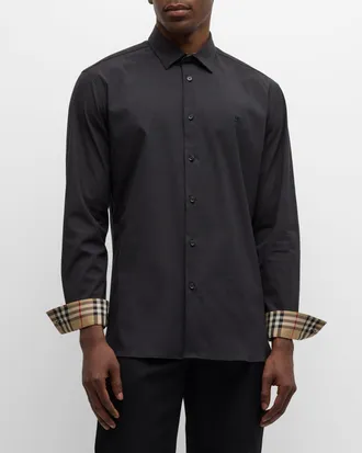 Men's burberry long sleeve button up online