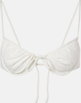 Faithfull The Brand Top de bikini Halo con bordado ingl&eacute;s