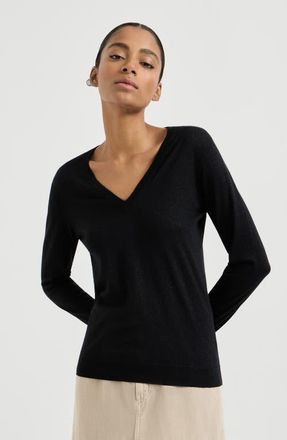 Brunello Cucinelli Cashmere and silk sweater in Black at Nordstrom, Size Xx-Large Eu