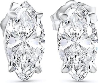 Pompeii3 50 - 4.00 Ct TW Marquise Diamond Studs in 14k Gold Lab Grown Earrings