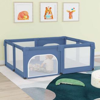 vidaXL Parque Para Beb&eacute;s Con 2 Puertas Tela Oxford Azul Claro Vidaxl