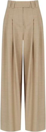 Marella Palazzo Broek Verbena - Dames - Broeken - Beige - Maat: S Wol