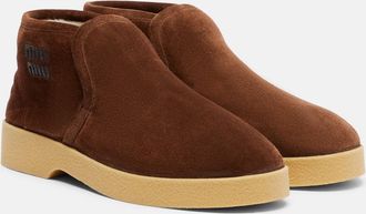 Miu Miu Shearling-lined suede boots