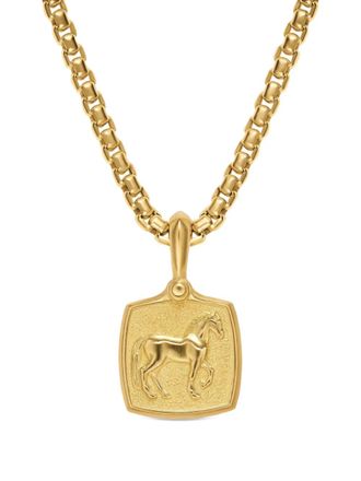 David Yurman 18K yellow gold Petrvs horse-amulet necklace - men - 18kt Yellow Gold - OS