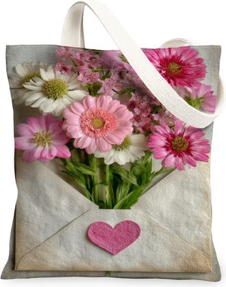 Generic Floral Canvas Tote Bags, Flower Pattern Reusable Grocery Bags, Spring Vintage Linen Lightweight Washable Shoulder Tote for, Peach, 13x15 Inch