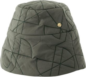 Patou Womens Quilted Synthetic Bucket Hat Green