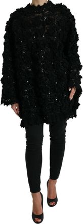 Dolce & Gabbana Gelijkmatig Gevoerde Hoge Hals Trui met Pailletten