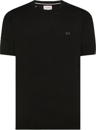 Sun 68 Maglione T-shirt Basic K36105 - Heren - Ronde hals truien - Zwart - M - Katoen - Truien & Vesten