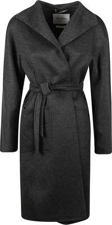 Max Mara Lilia Ceintuurjas - Dames - Jas met riem - Grijs - XS - Kasjmier - Jassen