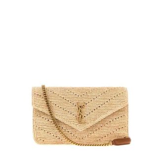 Saint Laurent Raffia Loulou Shoulder Bag Palebrownbrick Borse A Tracolla