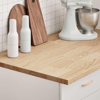 Berkfield Home Kitchen Worktop 100x63.5x2.7 cm Solid Wood Oak Rectangular in Brown