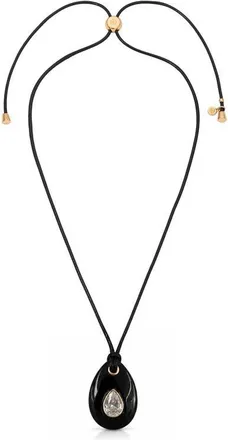 Ettika Teardrop Cord Pendant Necklace in Black at Nordstrom