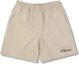 Pleasures Fortunate Textured Stripe Active Shorts in Beige at Nordstrom, Size X-Large