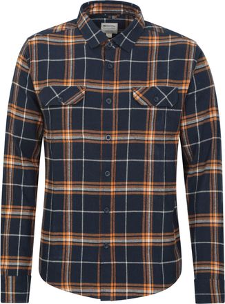 Mountain Warehouse Trace Mens Flannel Long Sleeve Shirt - Lightweight & Breathable Casual Checks Shirt in 100% Cotton with Buttoned Front Pockets - for Travel & Walking 
