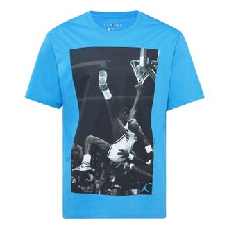 Nike Jordan Air Jordan Hangtime Photo Printing Short Sleeve Blue AQ3709-433