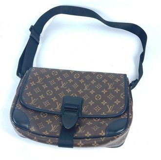 Louis Vuitton Black Brown Monogram Macassar Shoulder Bag (Pre-Owned)