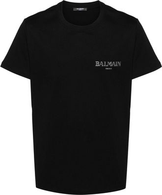 Balmain Vintage Rubber-Logo T-Shirt - Mens - Cotton