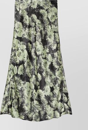 Tory Burch long printed floral a-line midi skirt