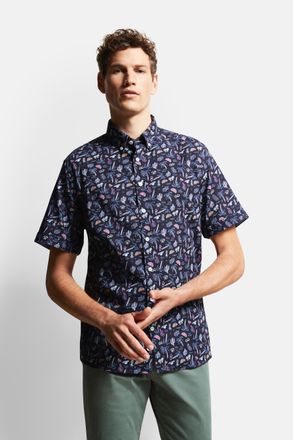 Bugatti Herren Shirt met korte mouwen en zomerse prints