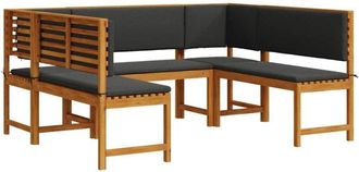 vidaXL Conjunto De Bancos De Jard&iacute;n 5 Pcs Marr&oacute;n Vidaxl