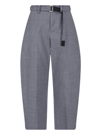 sacai Tailored Wide-Leg Trousers with Adjustable Belt and Relaxed Fit