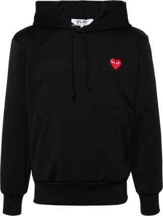 Comme Des Gar&ccedil;ons Felpa con cappuccio in cotone con cuore rosso Comme Des Garcons