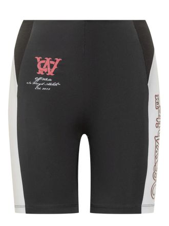 Off-white Geribbelde shorts - Zwart