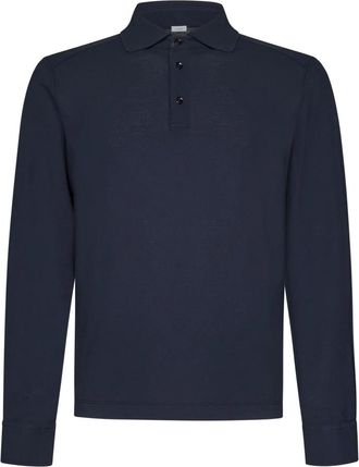 Malo Blauw Polo Shirt met Lange Mouwen - Heren - Polos - Blauw - 2XL - Katoen - Tops
