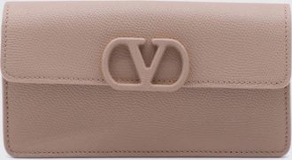 Valentino Garavani Wallet on Chain VLogo Signature in pelle di vitello martellata
