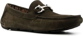 Ferragamo Suede Ornament Driver Loafer - Brown