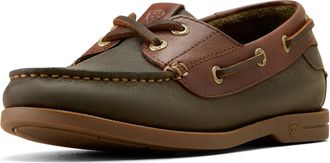 Ariat Womens Antigua Boat Shoe in Olive Night, B Medium Width, Size 3.5, by Ariat