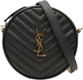 Saint Laurent Pre-owned Quilted Crossbody Bag - Dames - Vintage Schoudertas - Zwart - ONE Size - Leer - Vintage