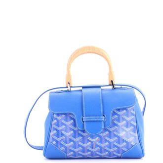 Goyard Saigon Top Handle Bag Coated Canvas with Leather Mini